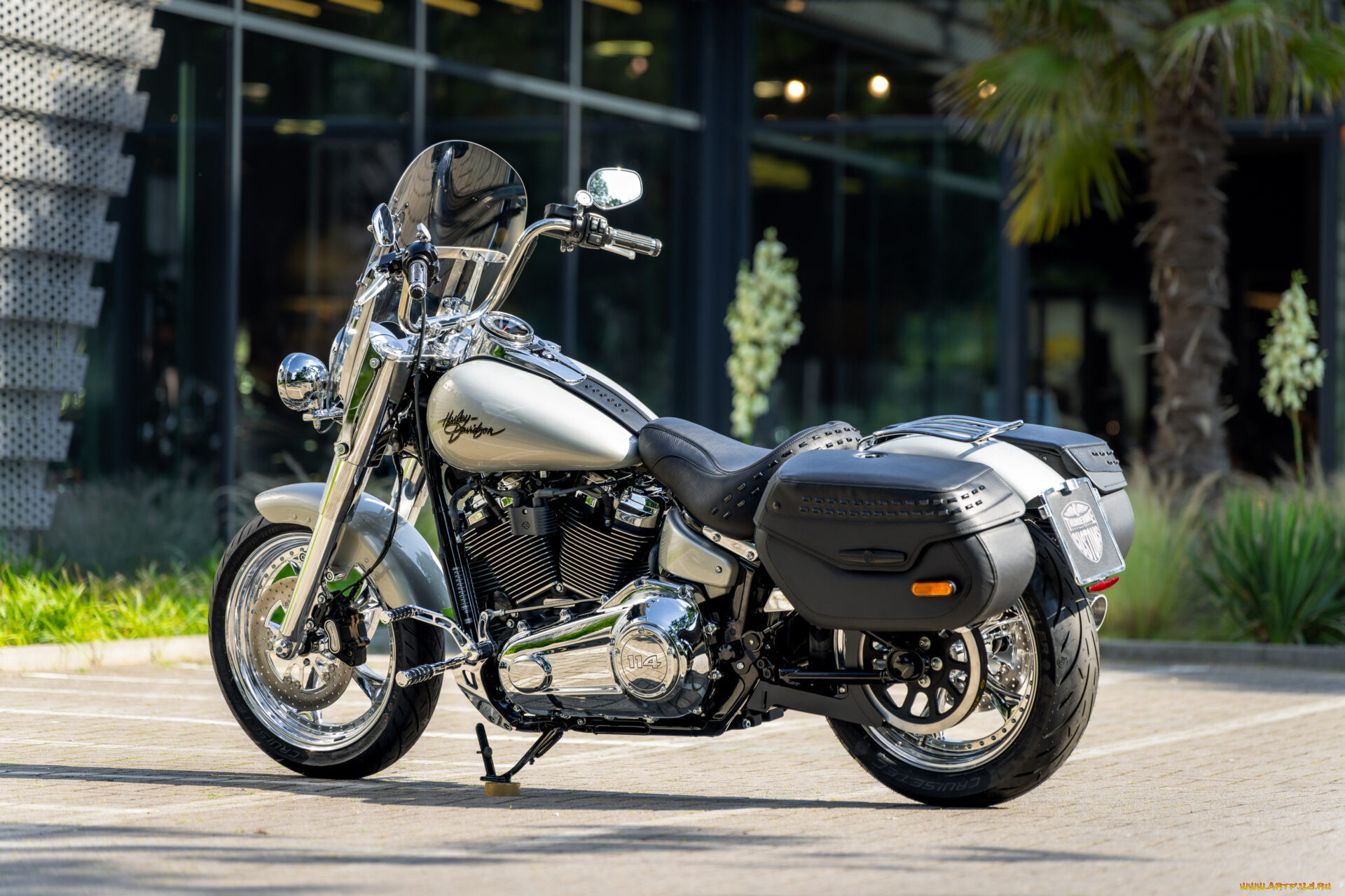 , harley-davidson, softail, heritage, shiny, star, customized, custombikes